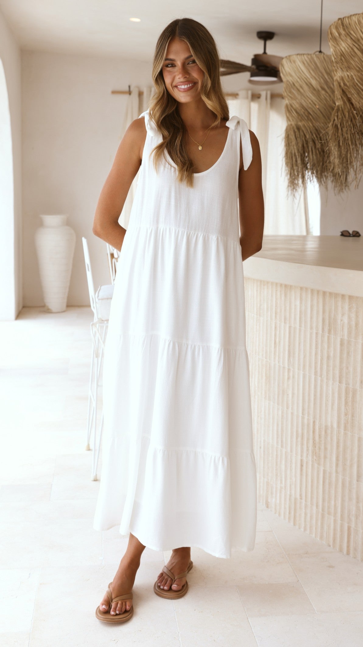 Jaliyah Midi Dress - White - Billy J