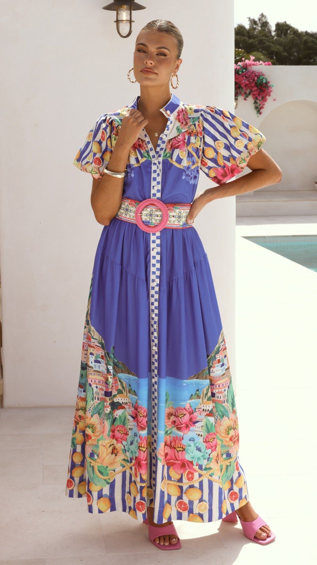 Bloom Maxi Dress - Positano Cobalt - Billy J