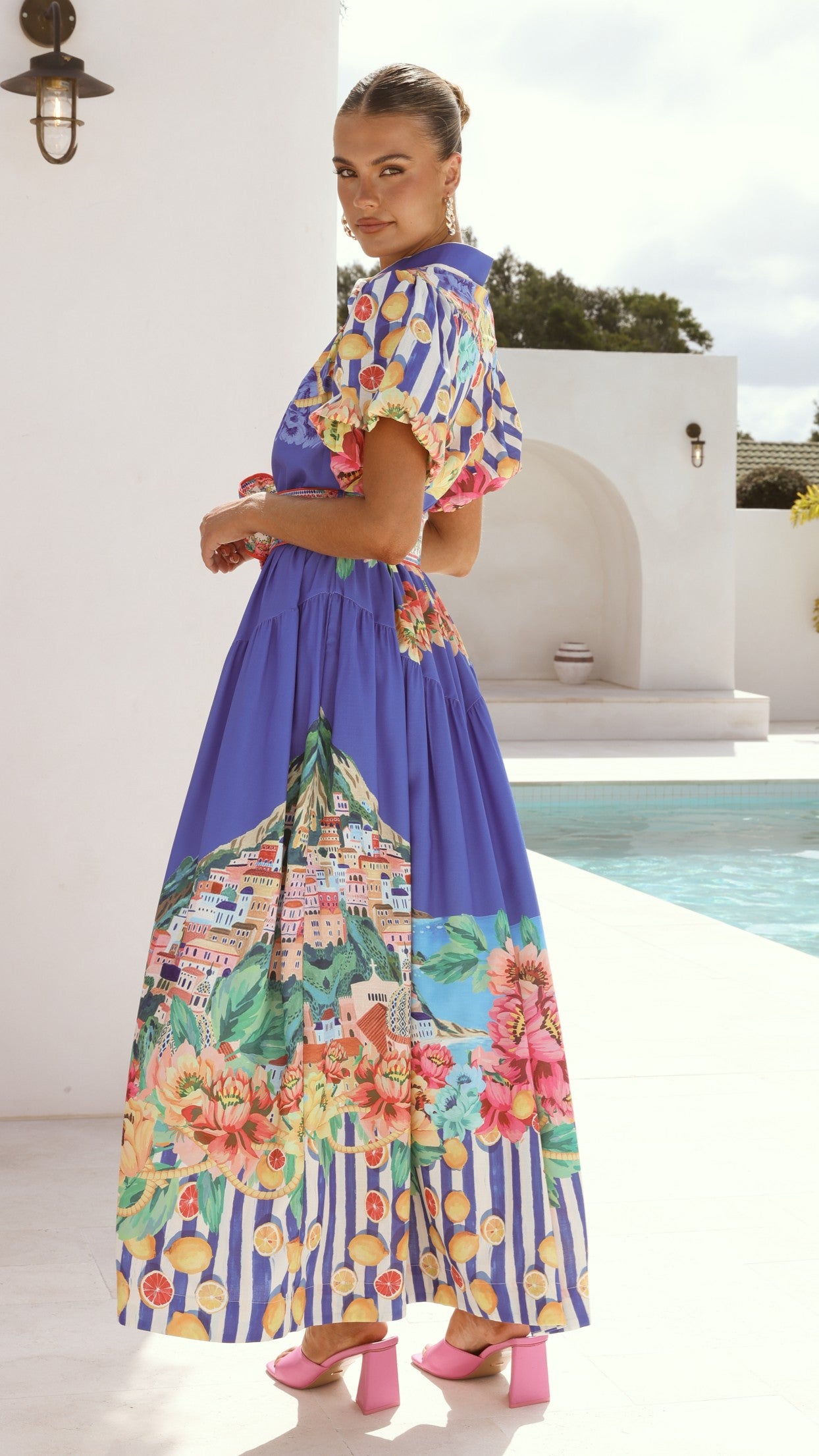 Bloom Maxi Dress - Positano Cobalt - Billy J