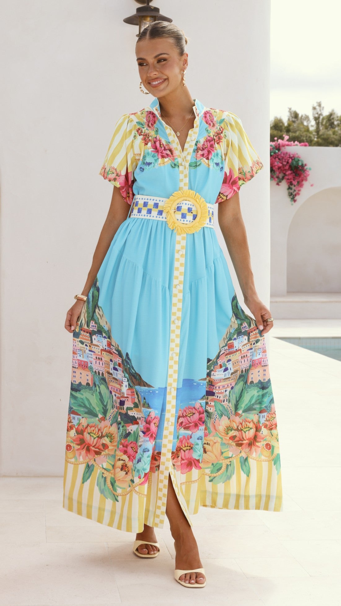 Bloom Maxi Dress - Positano Blue - Billy J