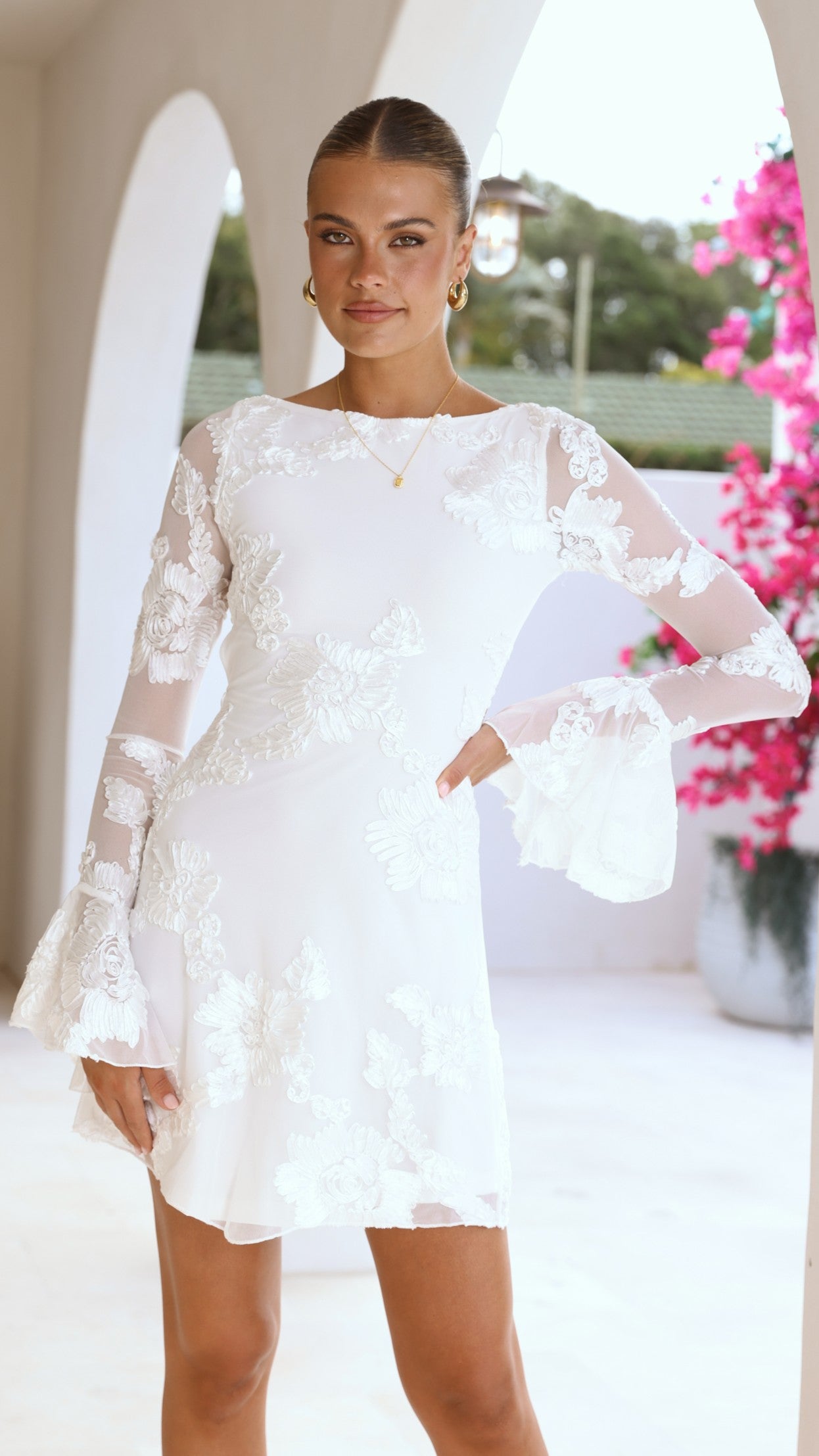 Lanesia Mini Dress - White - Billy J