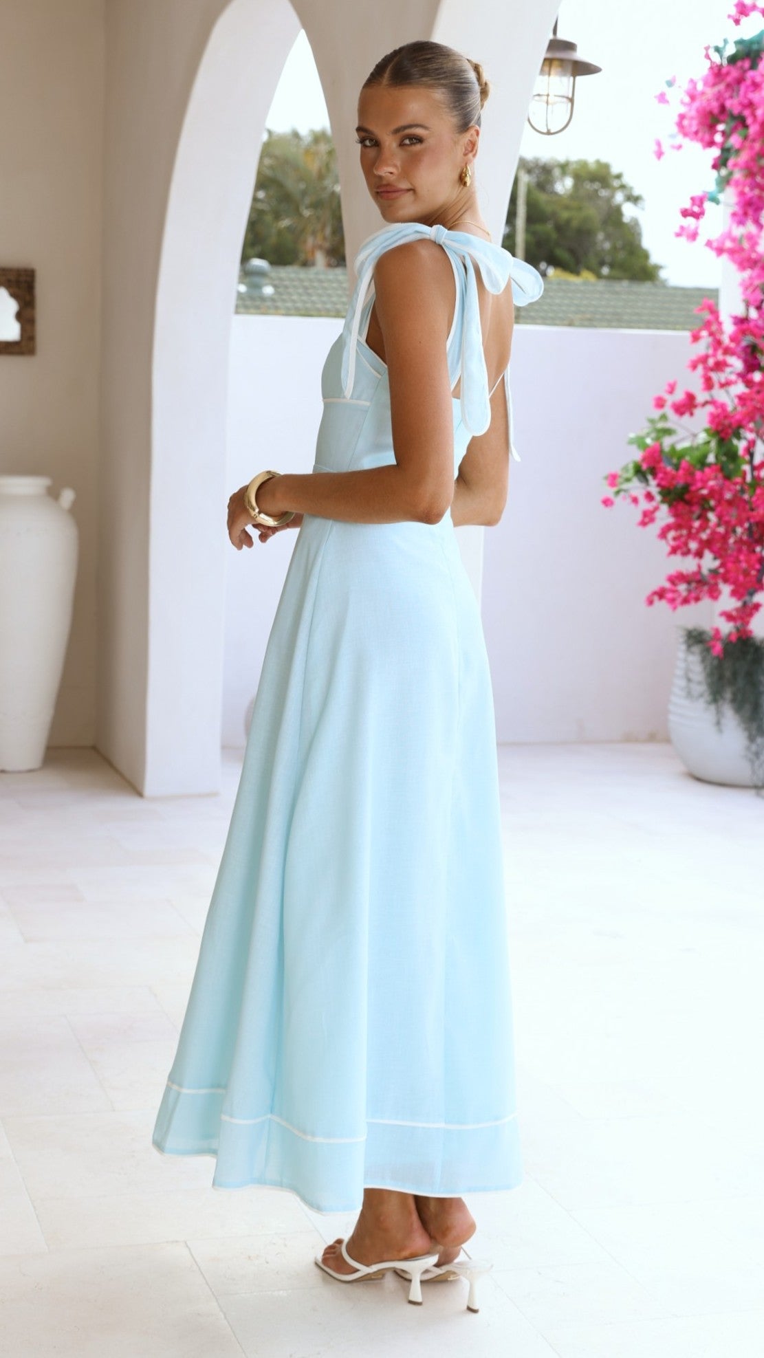 Beverly Maxi Dress - Blue/Pink Floral - Billy J