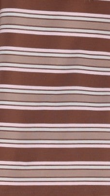 Stevie Crew Neck Tee - Chocolate / Beige Stripe - Billy J