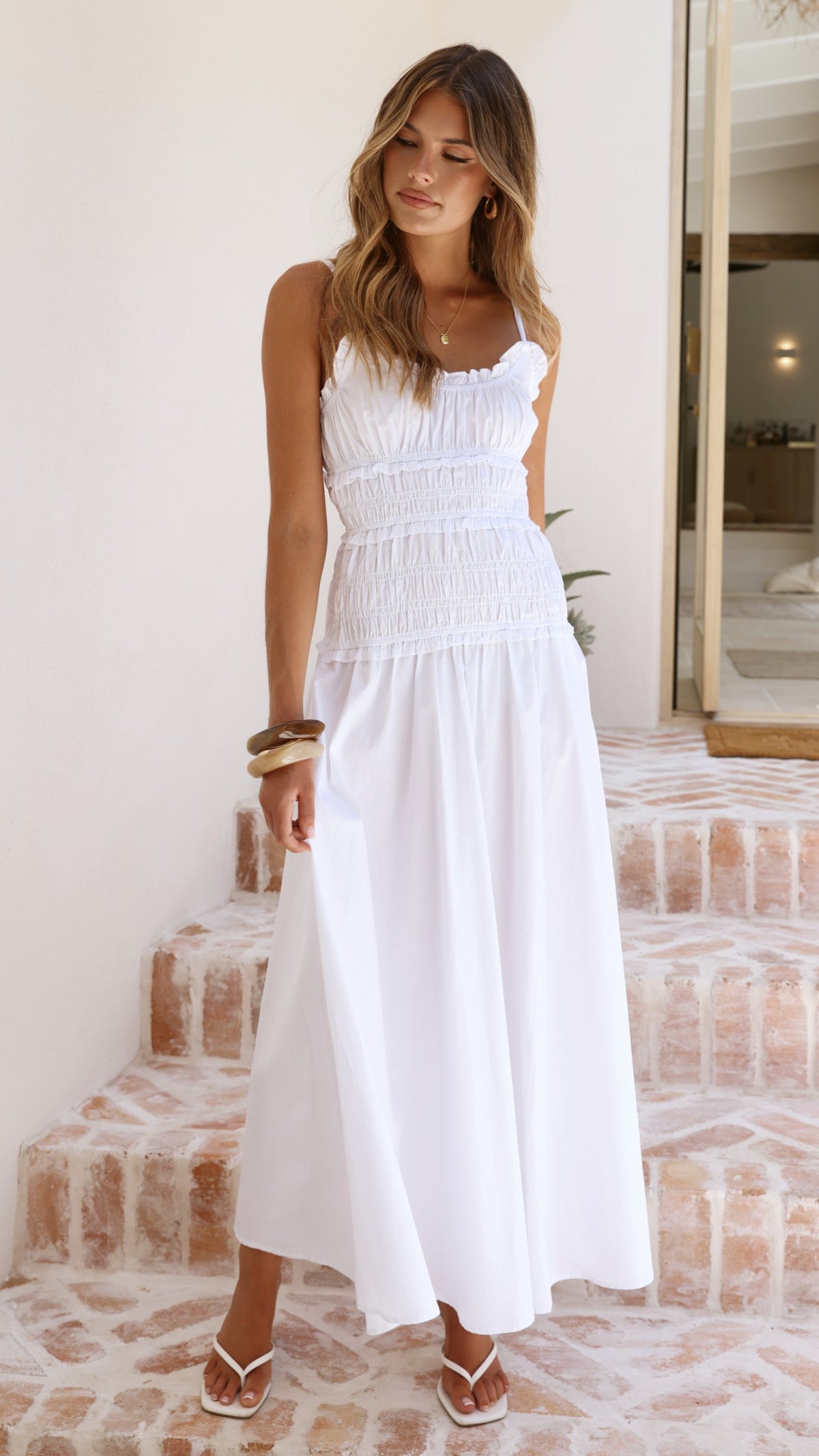Vida Maxi Dress - White - Billy J