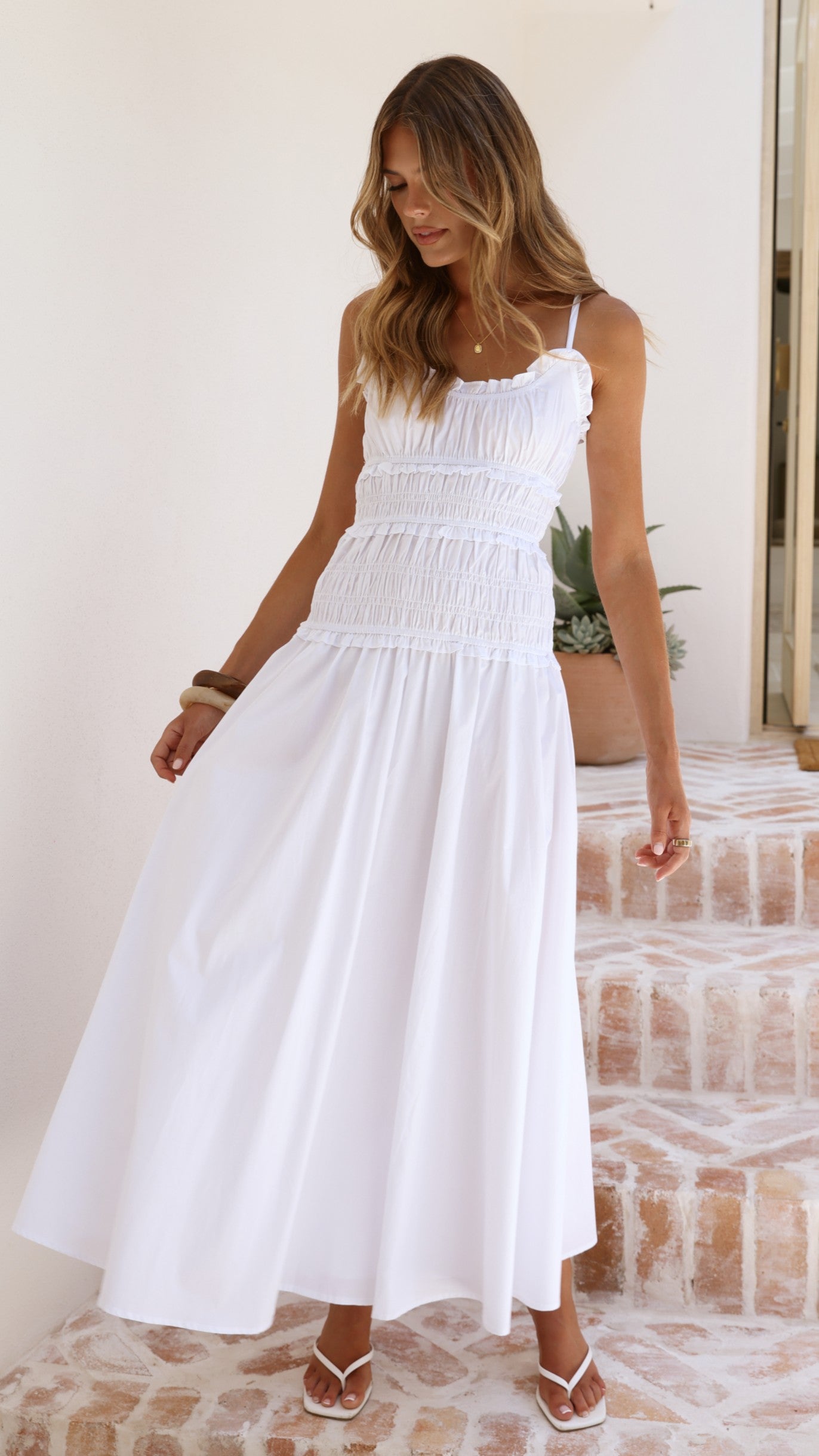 Vida Maxi Dress - White - Billy J