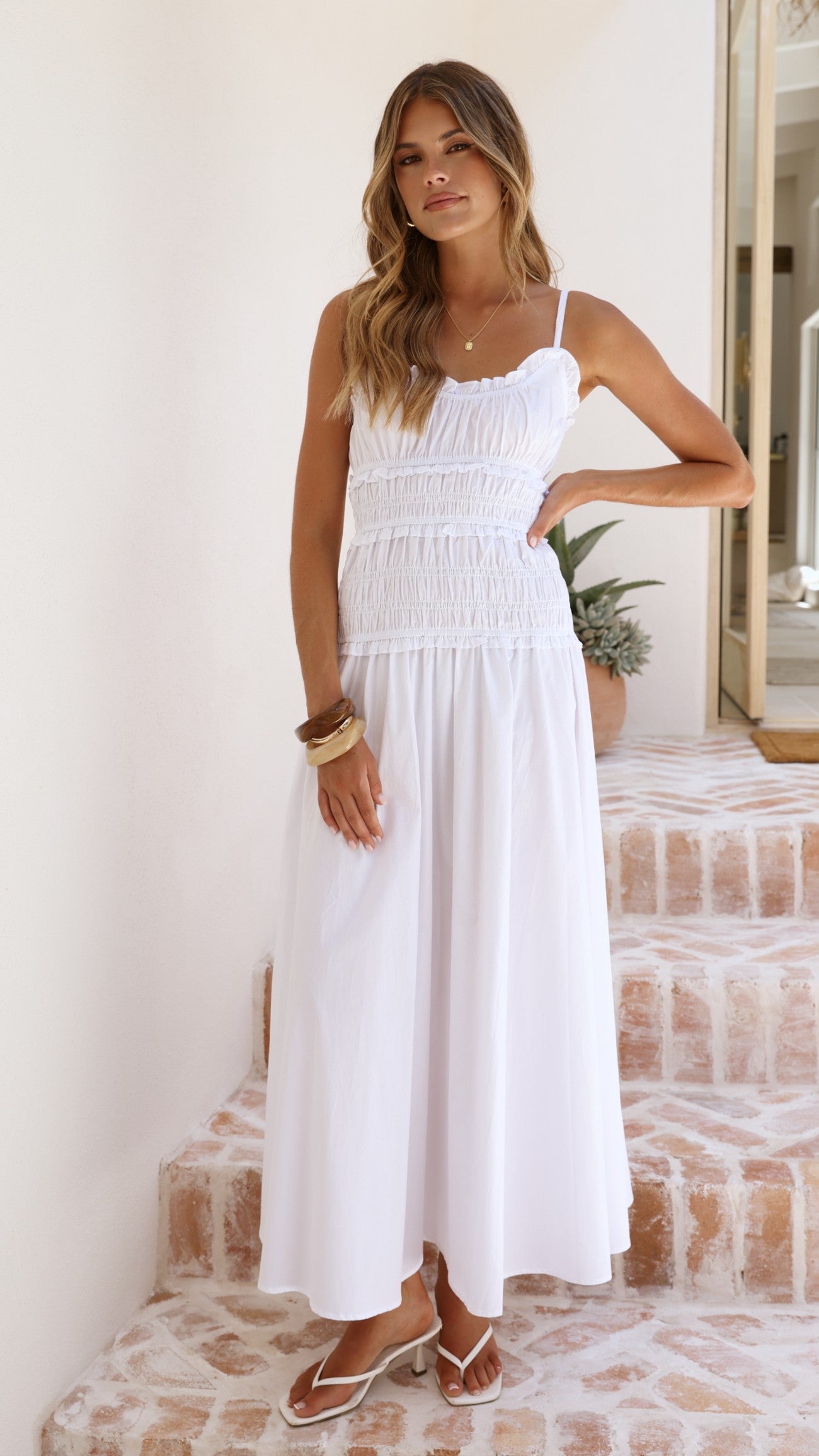 Vida Maxi Dress - White - Billy J
