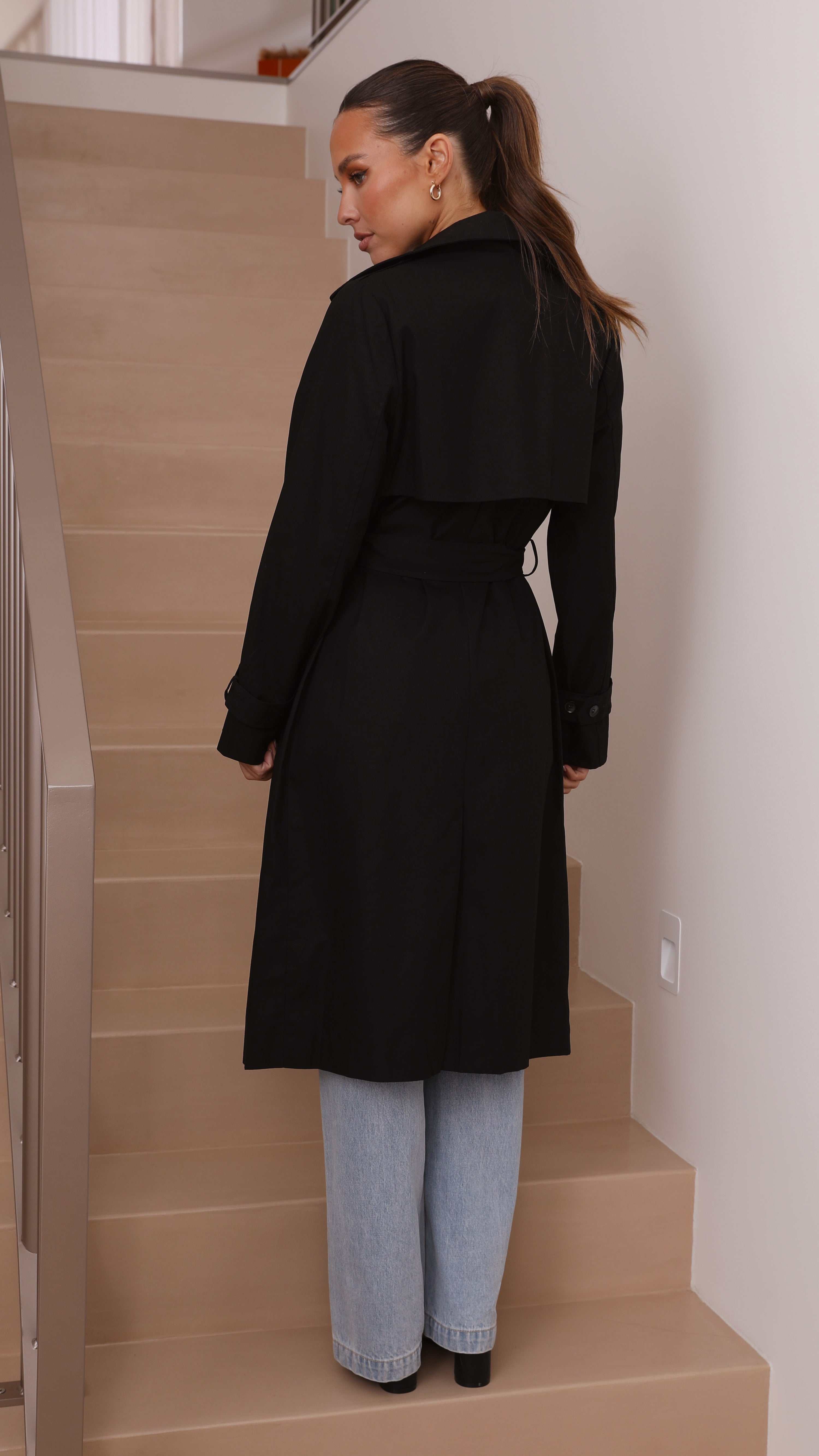Byron Trench Coat - Black - Billy J