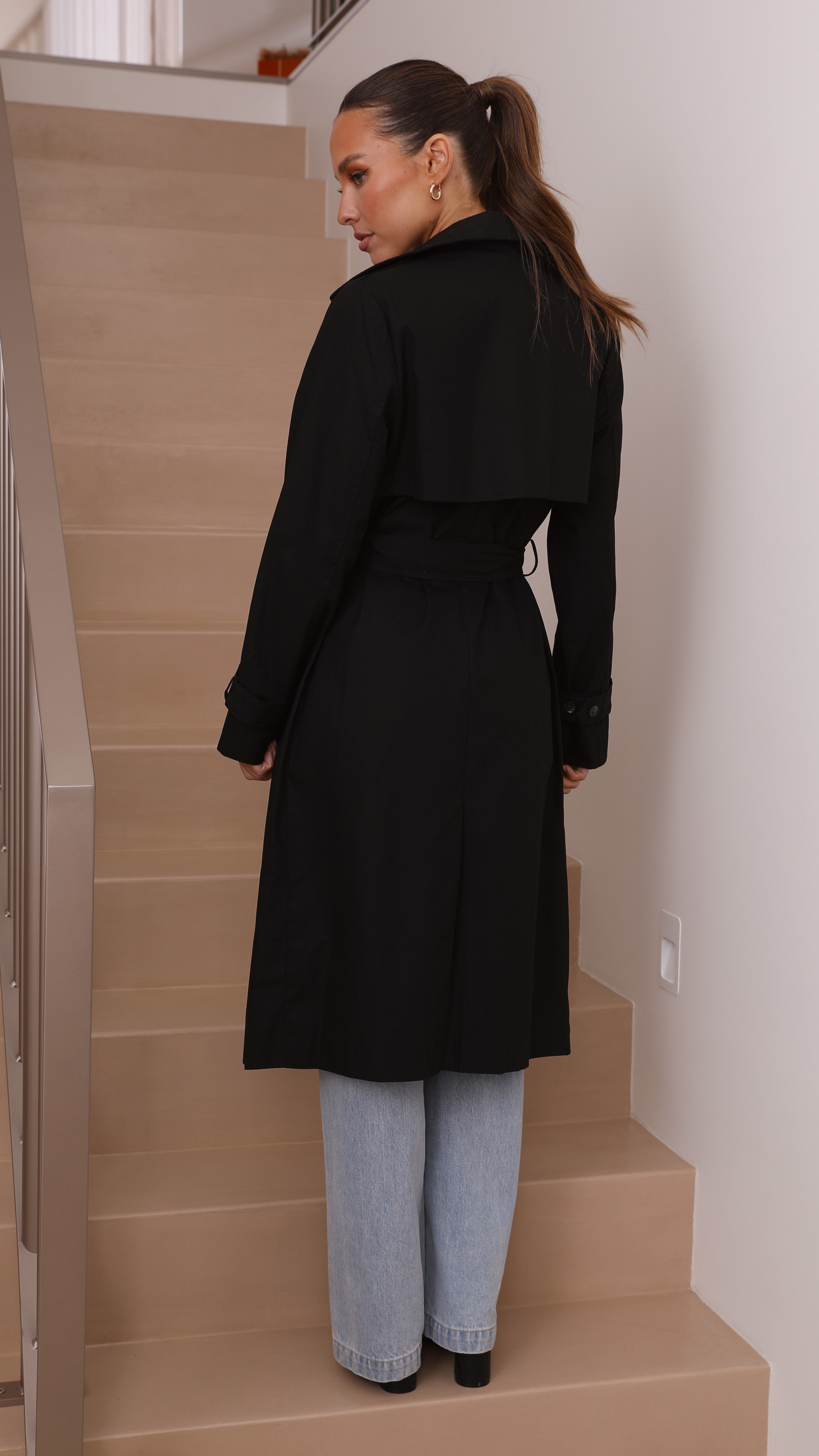 Byron Trench Coat - Black - Billy J