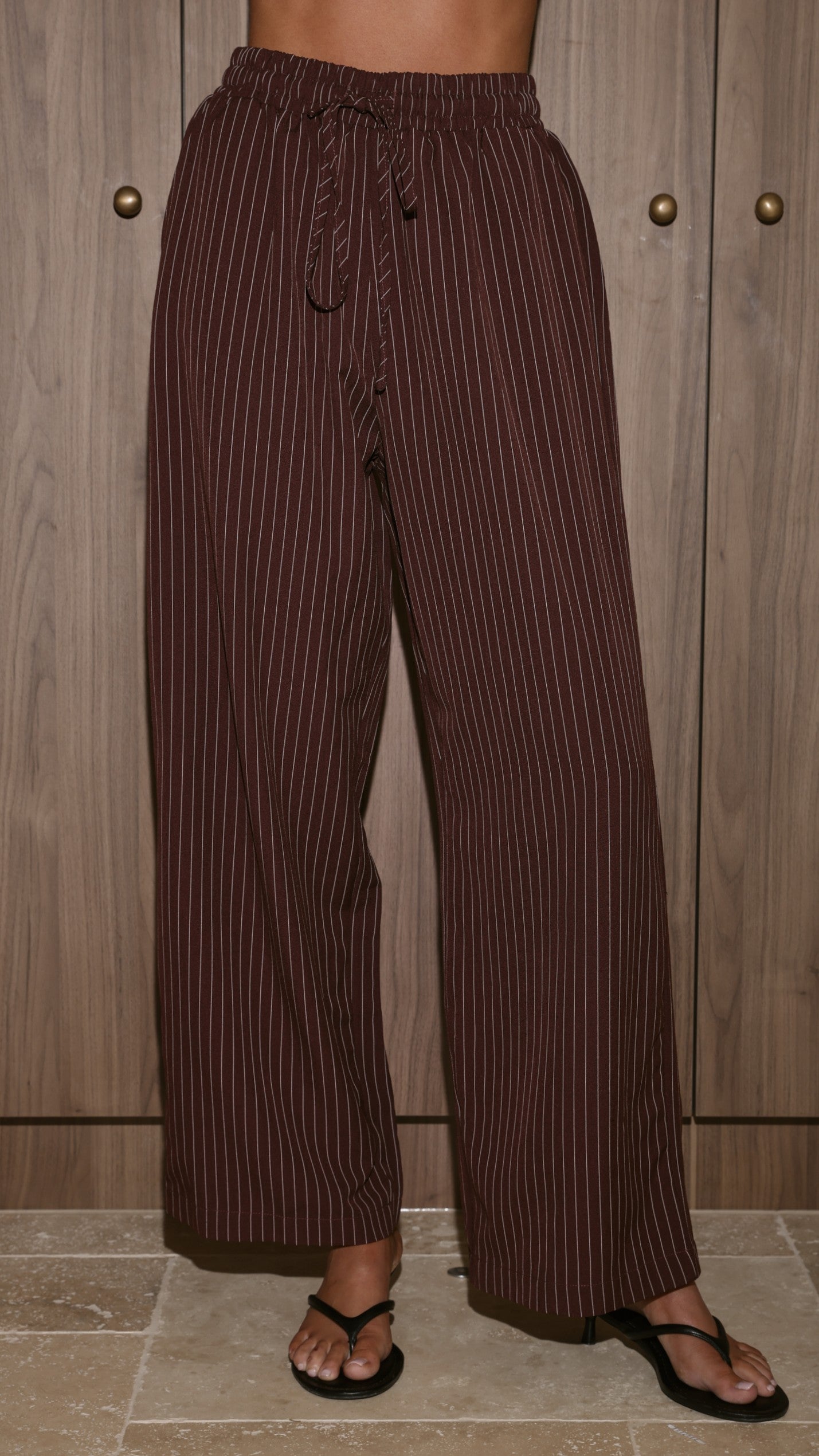 Zaila Pants - Burgundy/White Stripe - Billy J