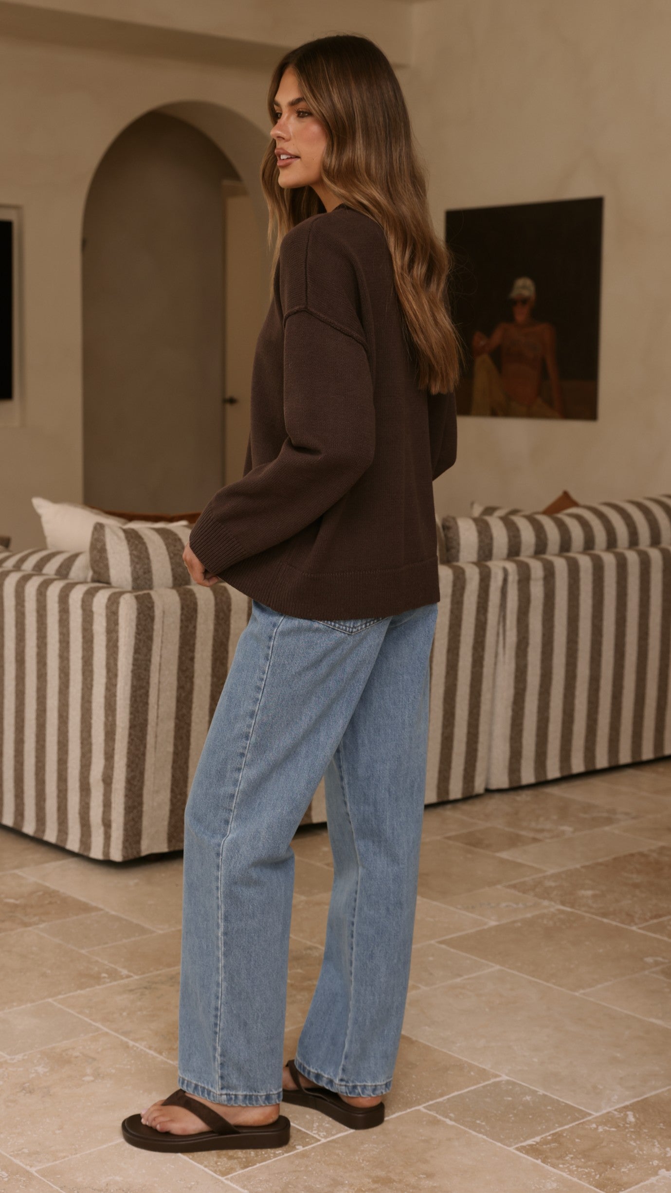 MVN Adrianne Crew Neck Knit Jumper - Brown - Billy J