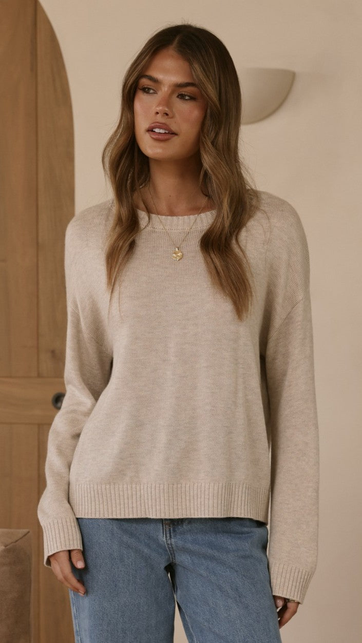 Victoria Long Sleeve Top - Oat - Billy J