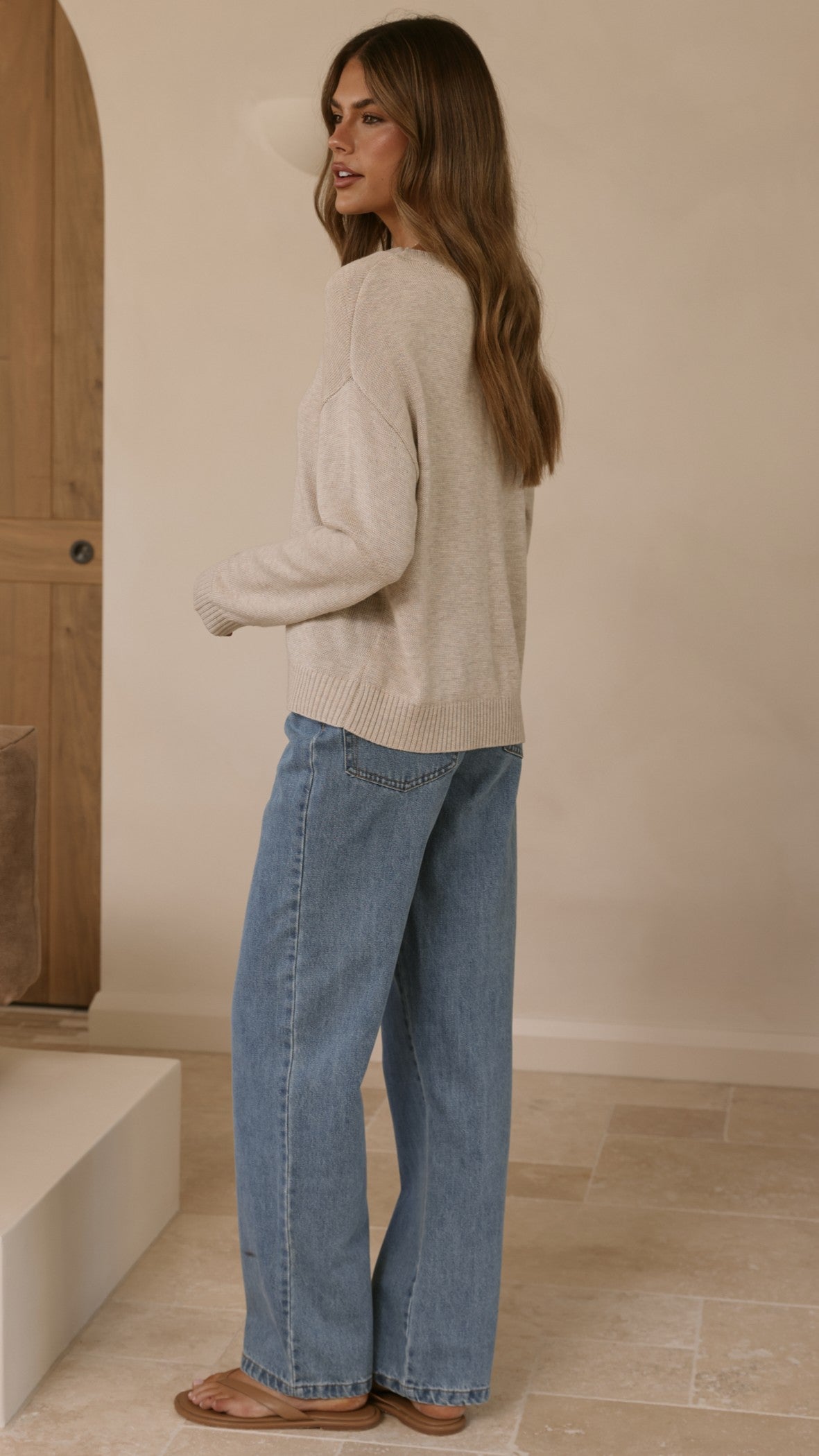 Victoria Long Sleeve Top - Oat - Billy J