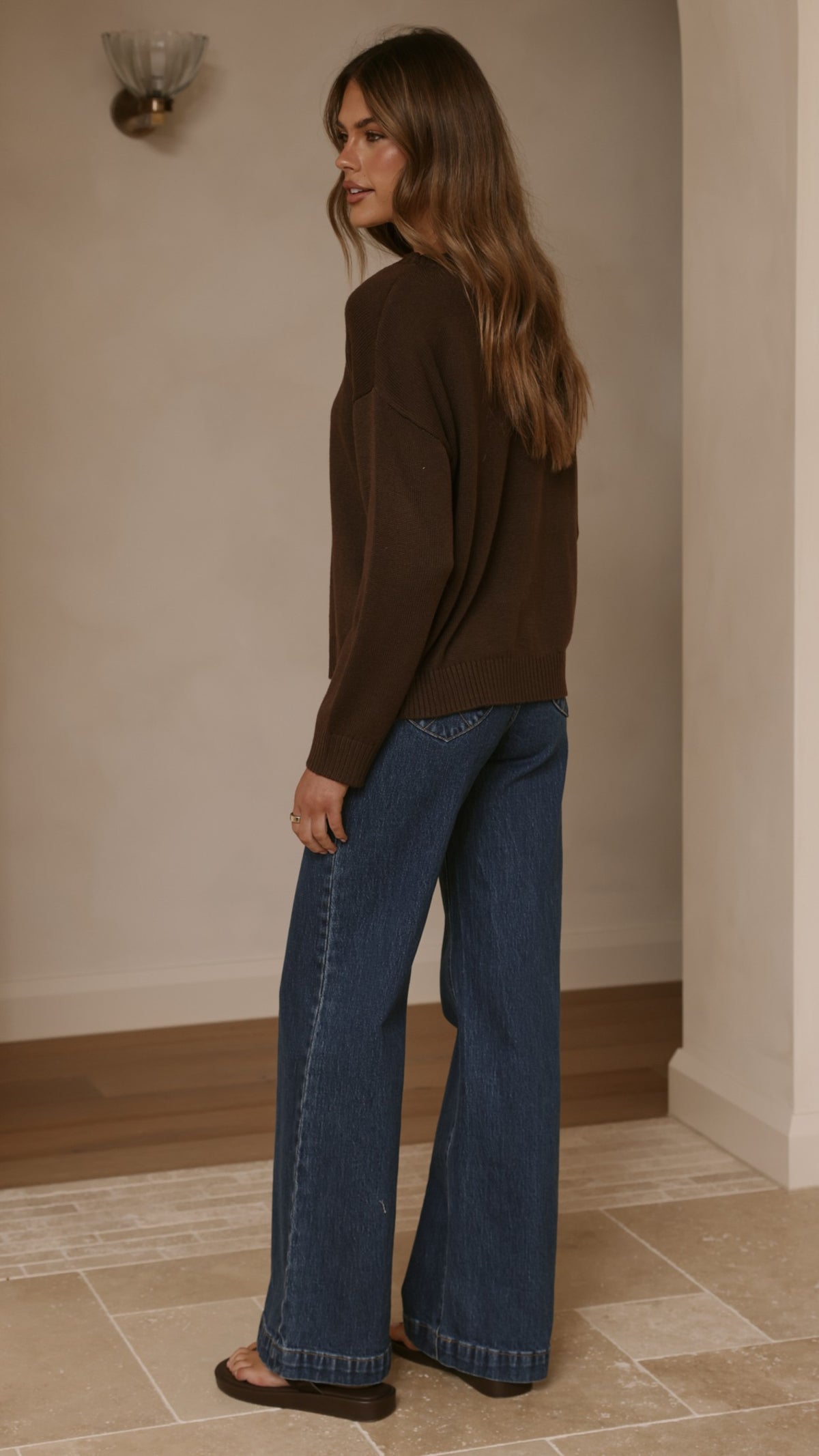 Victoria Long Sleeve Top - Chocolate - Billy J
