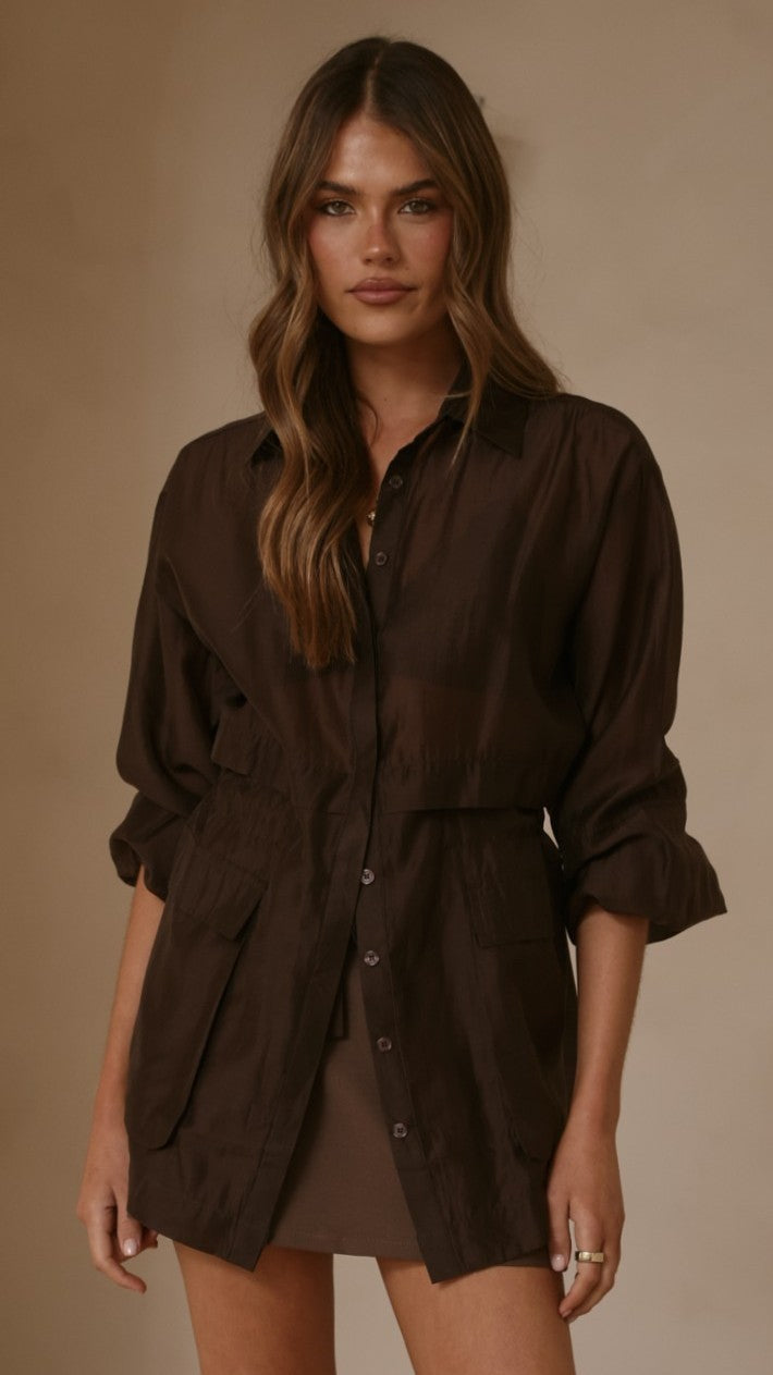 Banx Sheer Top - Chocolate - Billy J