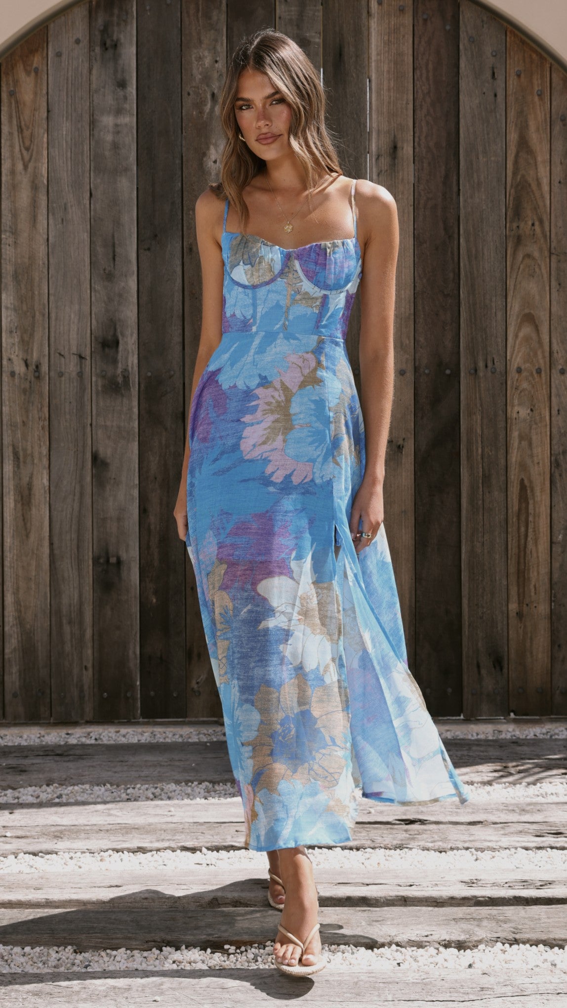 Rahima Maxi Dress - Blue Floral - Billy J