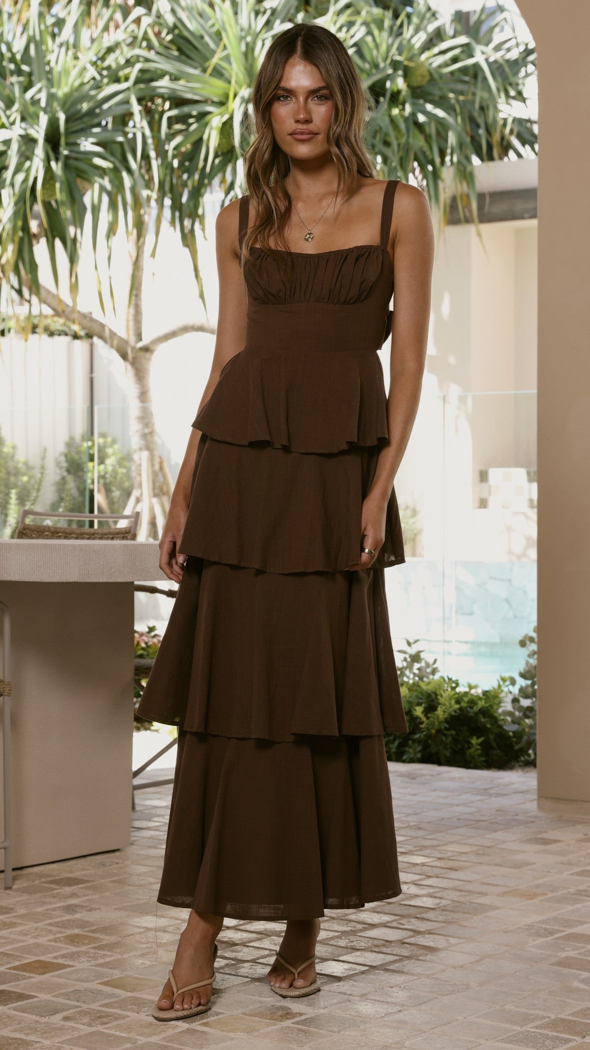 Odilia Maxi Dress - Chocolate - Billy J