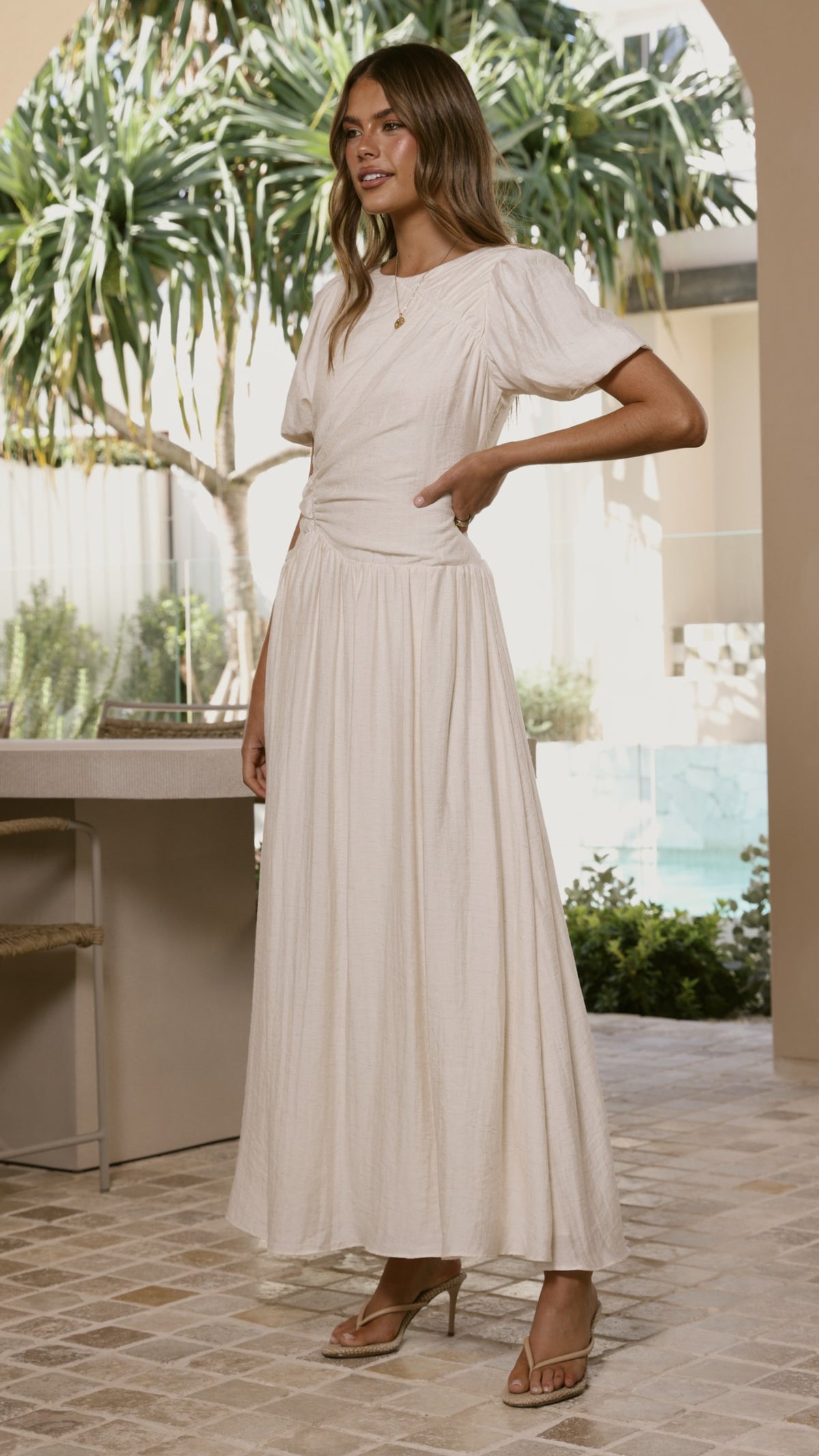 Merilia Maxi Dress - Cream - Billy J