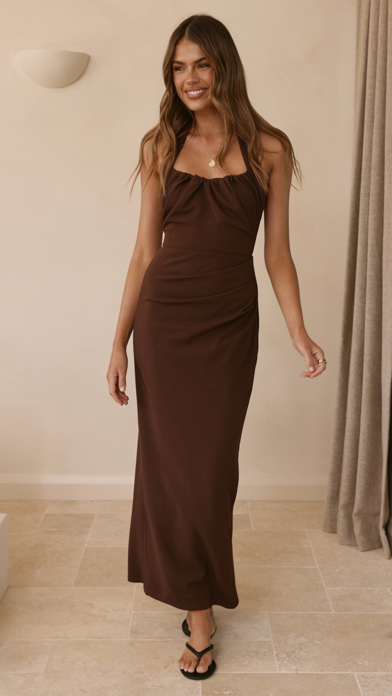 Dita Maxi Dress - Chocolate - Billy J