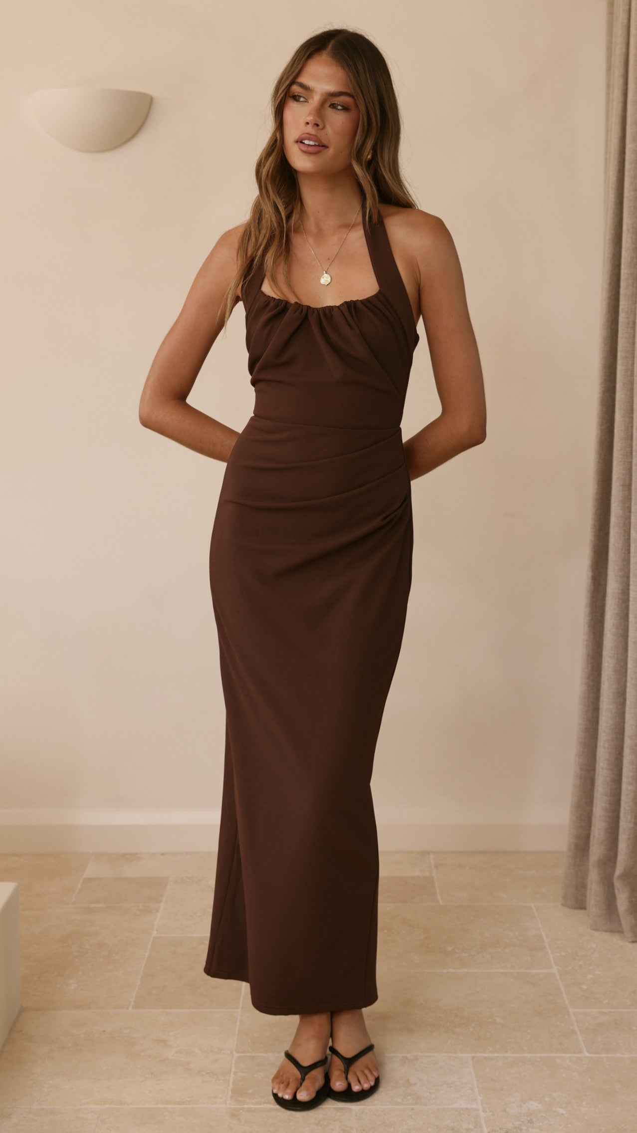 Dita Maxi Dress - Chocolate - Billy J