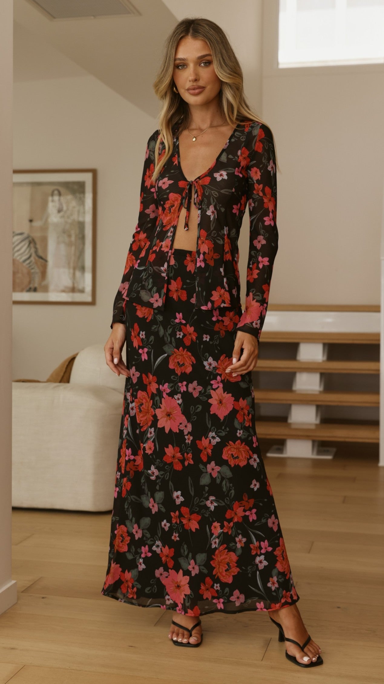 Flo Maxi Skirt - Dark Floral - Billy J