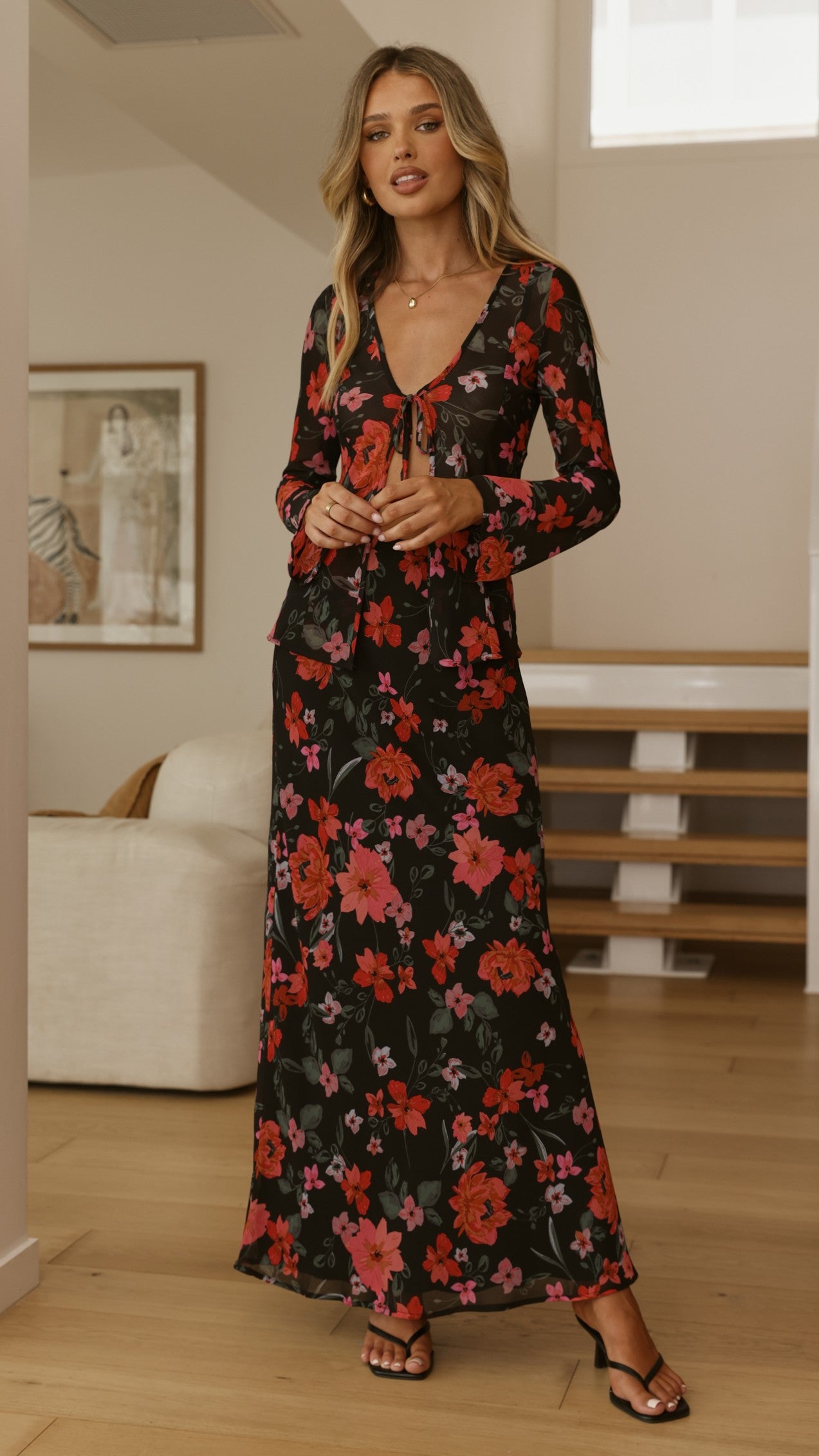 Flo Maxi Skirt - Dark Floral - Billy J