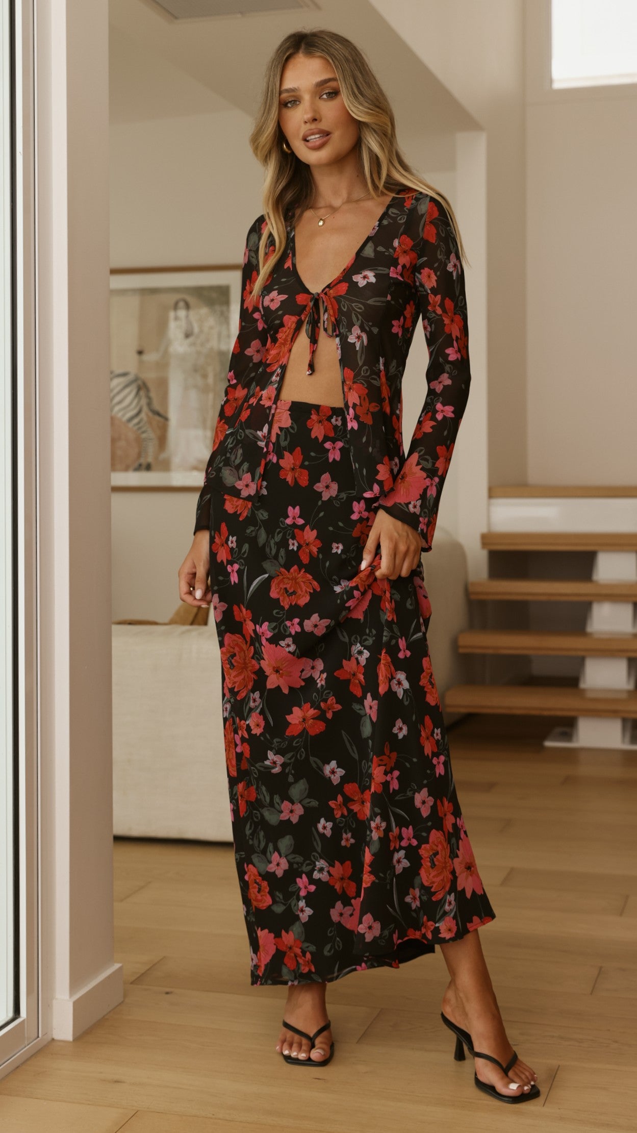 Flo Maxi Skirt - Dark Floral - Billy J