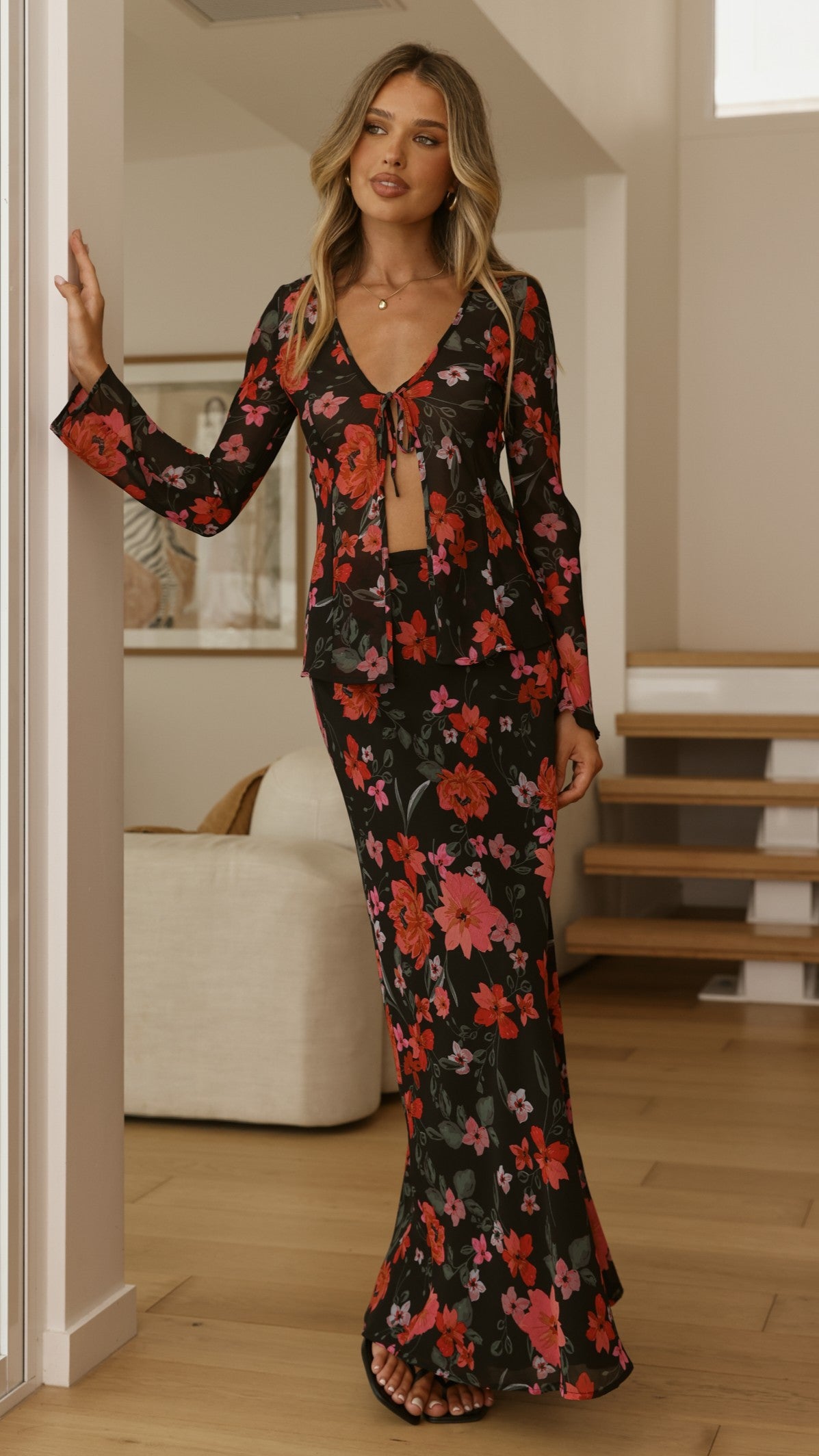 Flo Maxi Skirt - Dark Floral - Billy J