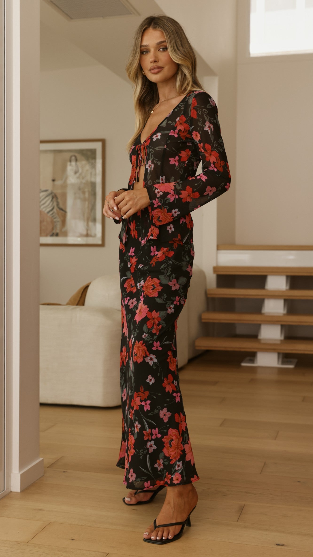 Flo Maxi Skirt - Dark Floral - Billy J
