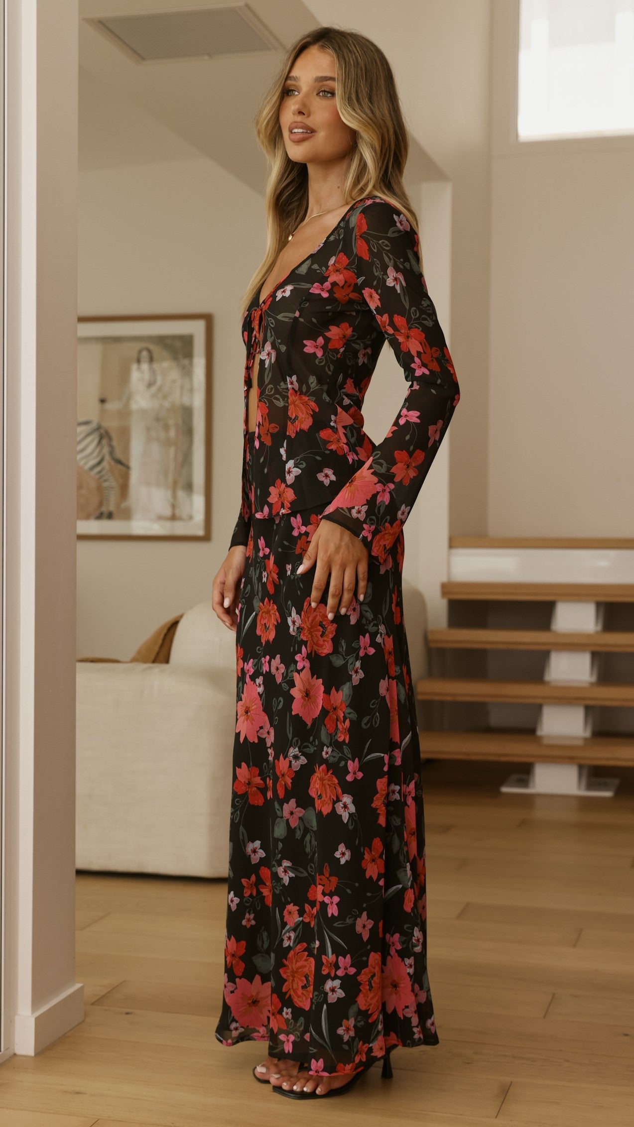 Flo Maxi Skirt - Dark Floral - Billy J