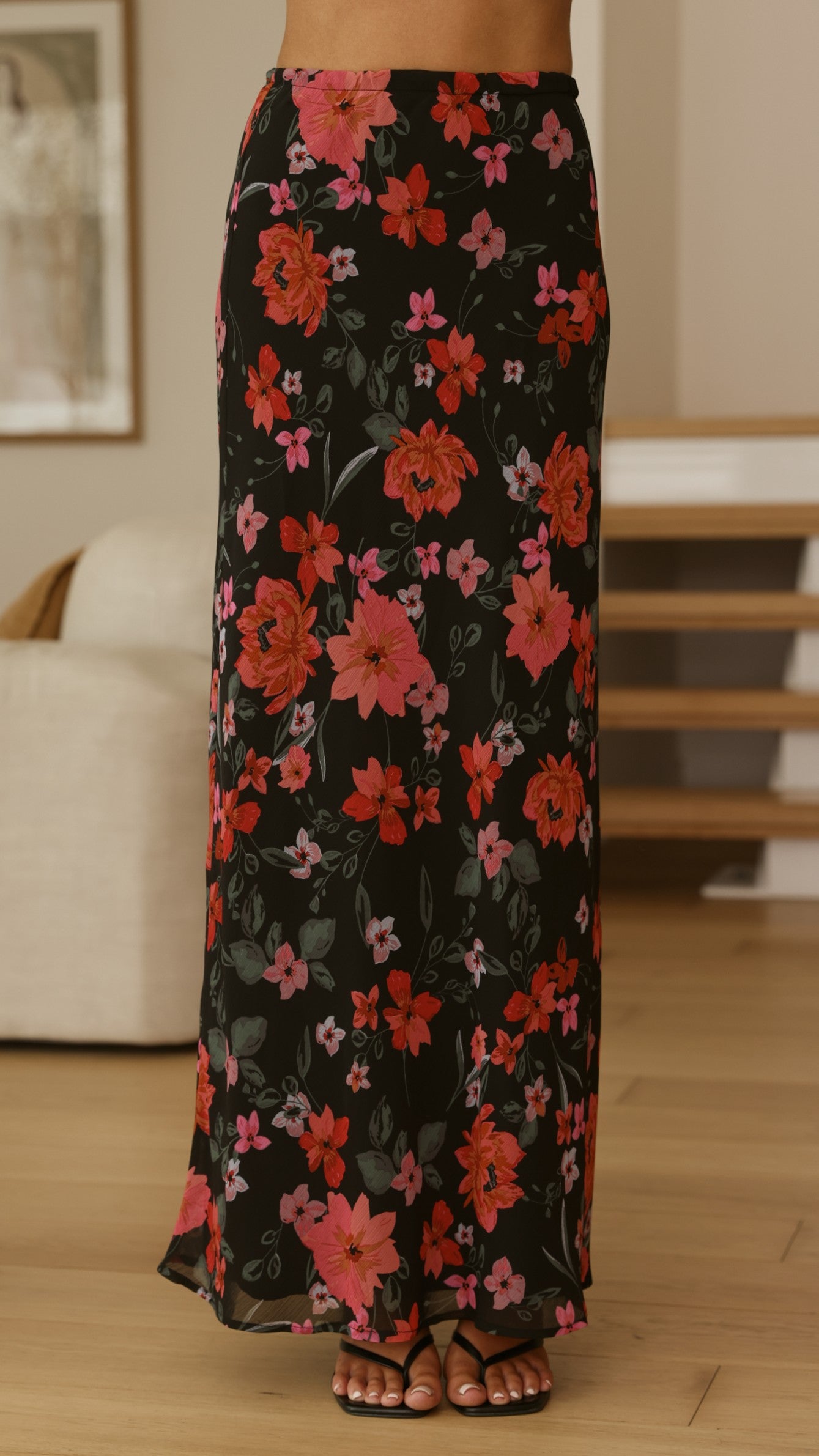 Flo Maxi Skirt - Dark Floral - Billy J