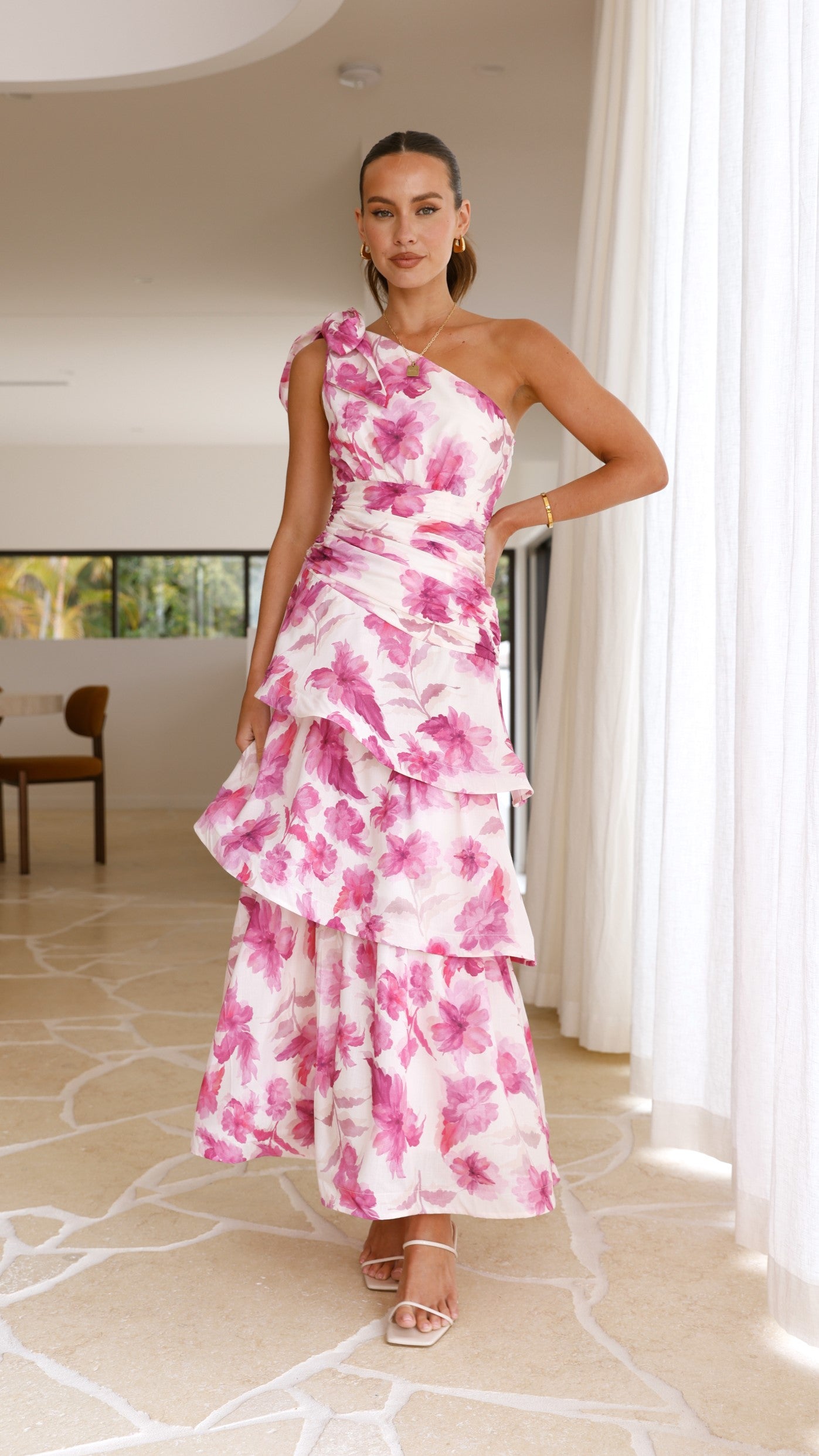 Pink Floral One Shoulder Dress Pink Textured Floral One Shoulder Sybil Maxi Dress Hyacinth House Pink Floral One Shoulder Dress Pink Textured Floral One Shoulder Sybil Maxi Dress Hyacinth House