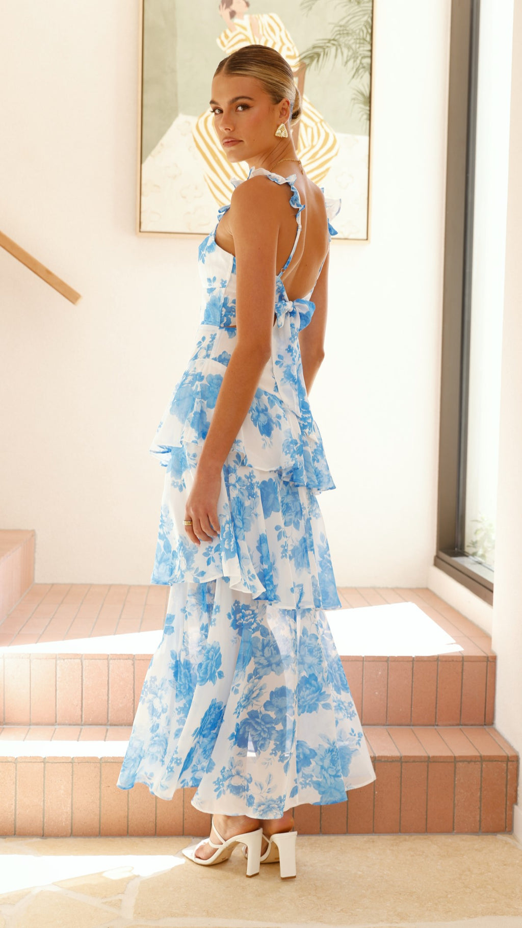 Achelle Maxi Dress - Blue Floral - Billy J