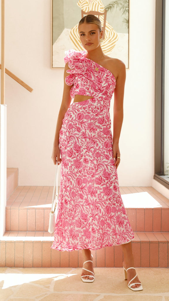 Amina Maxi Dress - Pink Floral - Billy J