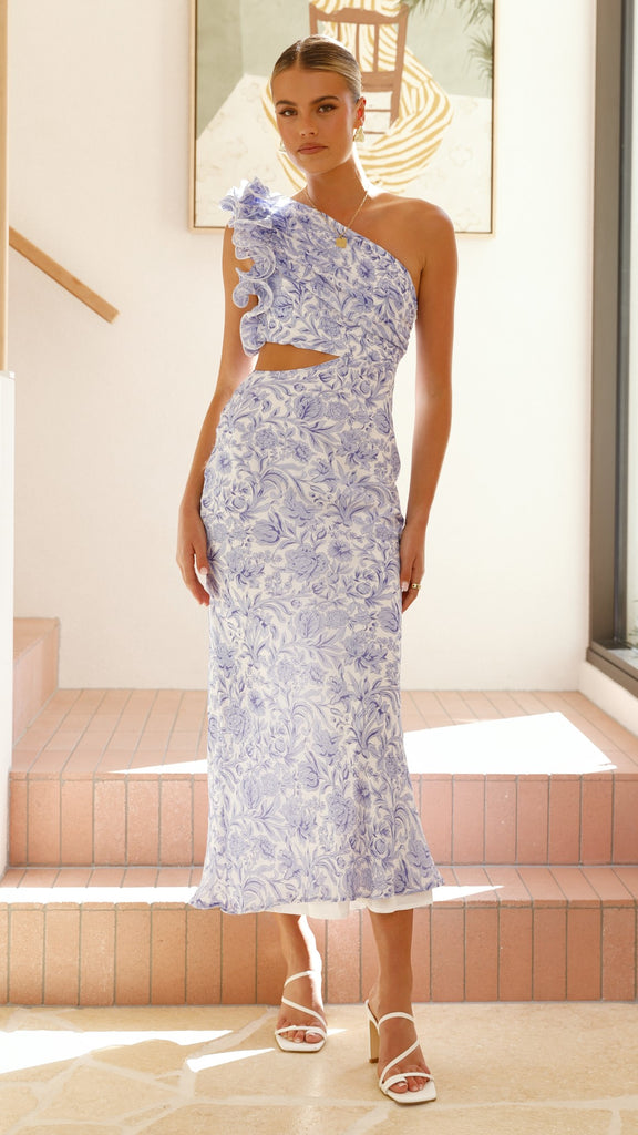 Amina Maxi Dress - Blue Floral - Billy J