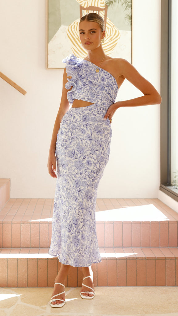 Amina Maxi Dress - Blue Floral - Billy J