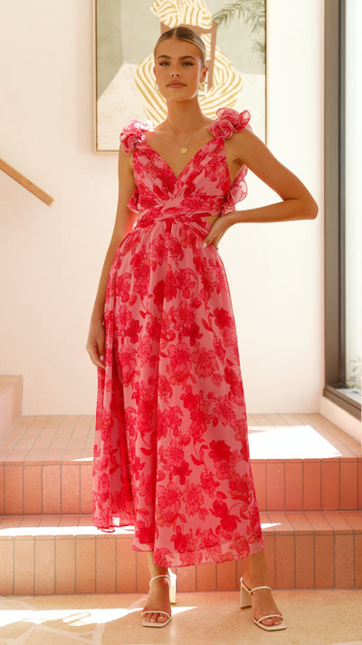 Load image into Gallery viewer, Galilhai Maxi Dress - Pink Floral - Billy J
