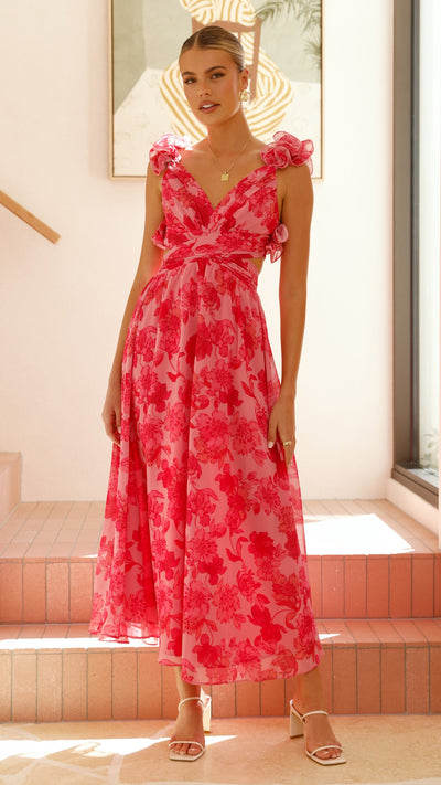 Load image into Gallery viewer, Galilhai Maxi Dress - Pink Floral - Billy J
