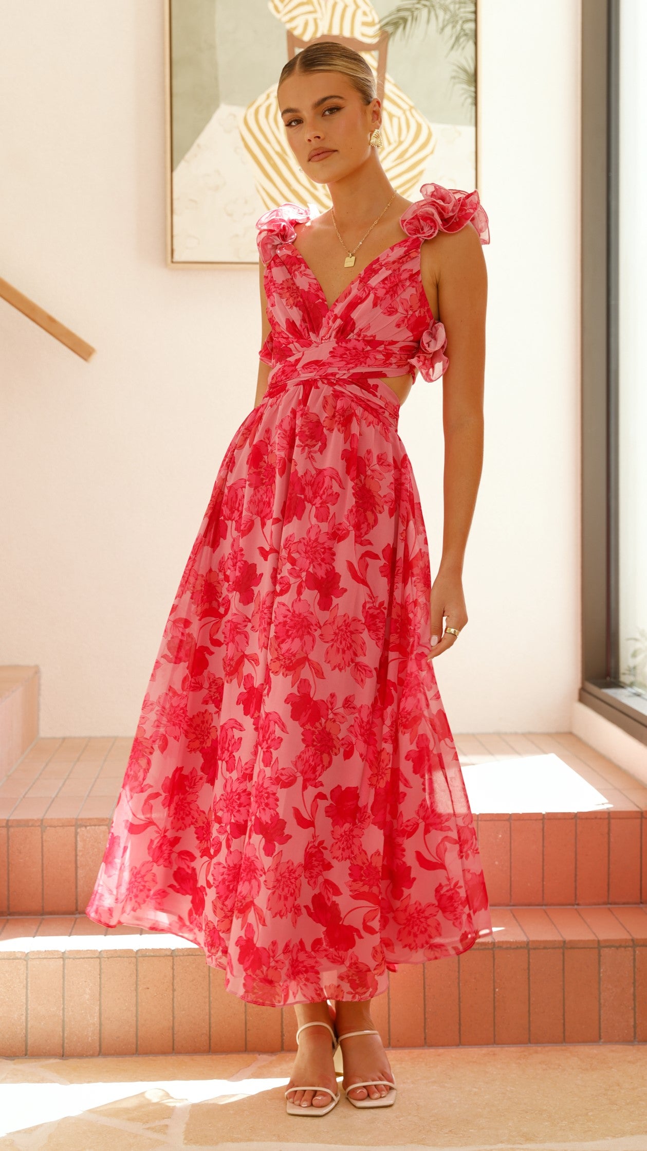 Galilhai Maxi Dress - Pink Floral - Billy J