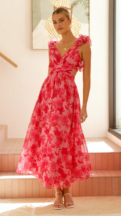 Load image into Gallery viewer, Galilhai Maxi Dress - Pink Floral - Billy J
