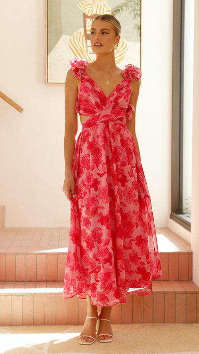 Load image into Gallery viewer, Galilhai Maxi Dress - Pink Floral - Billy J
