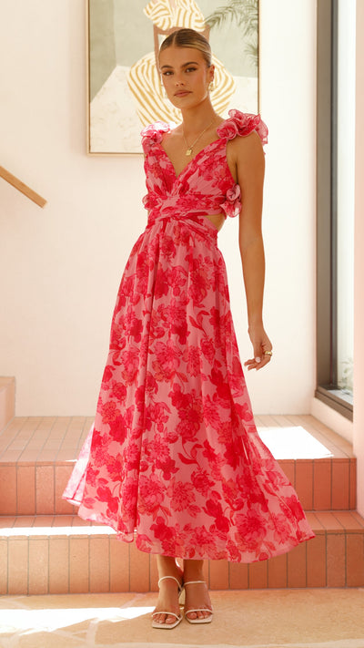 Load image into Gallery viewer, Galilhai Maxi Dress - Pink Floral - Billy J
