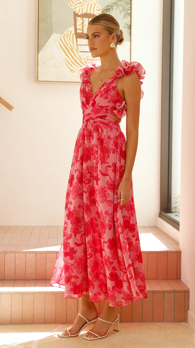 Load image into Gallery viewer, Galilhai Maxi Dress - Pink Floral - Billy J
