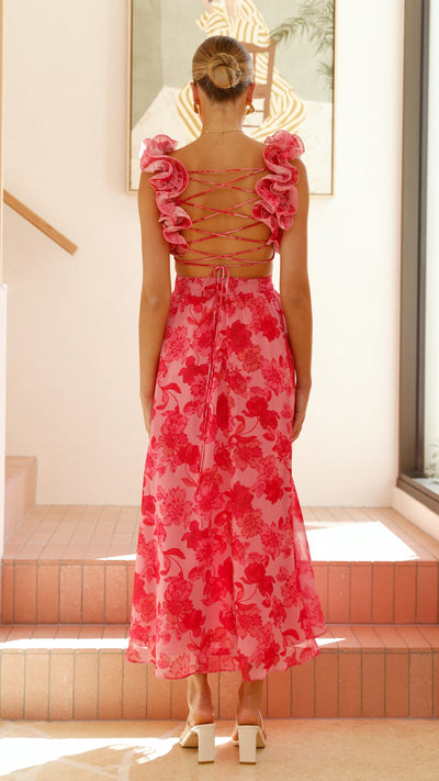 Load image into Gallery viewer, Galilhai Maxi Dress - Pink Floral - Billy J
