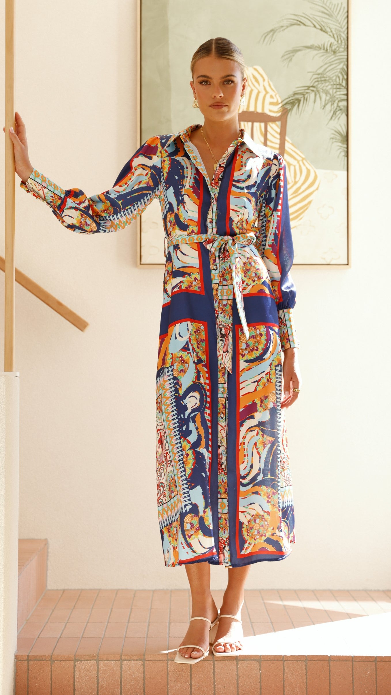 Vaike Maxi Dress - Navy Print - Billy J