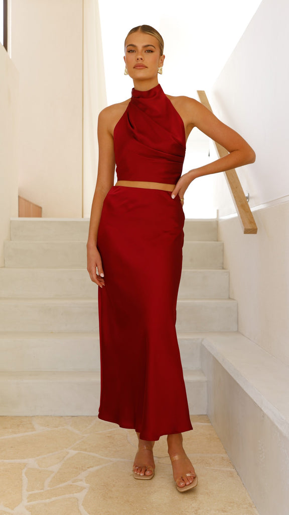 Esther Maxi Skirt - Wine - Billy J