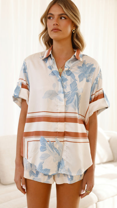 Load image into Gallery viewer, Vallerie Button Up Shirt - Amore Print - Billy J
