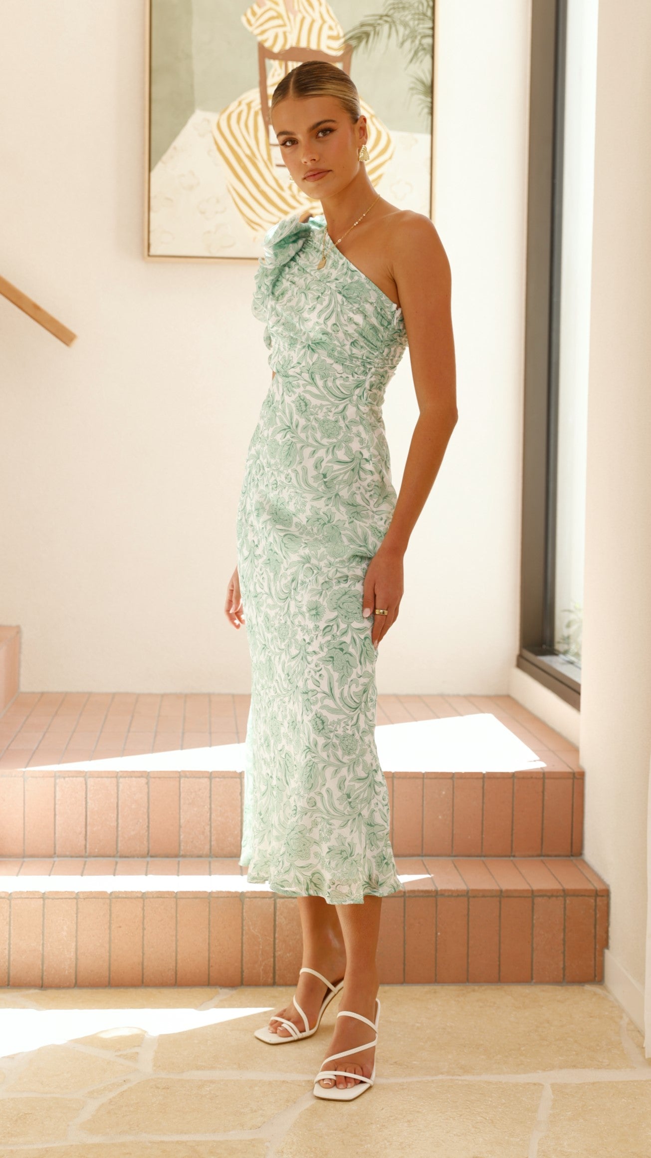 Amina Maxi Dress - Green Floral - Billy J