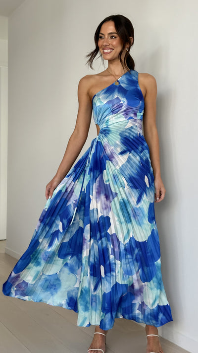Load image into Gallery viewer, Laken Maxi Dress - Blue Floral - Billy J
