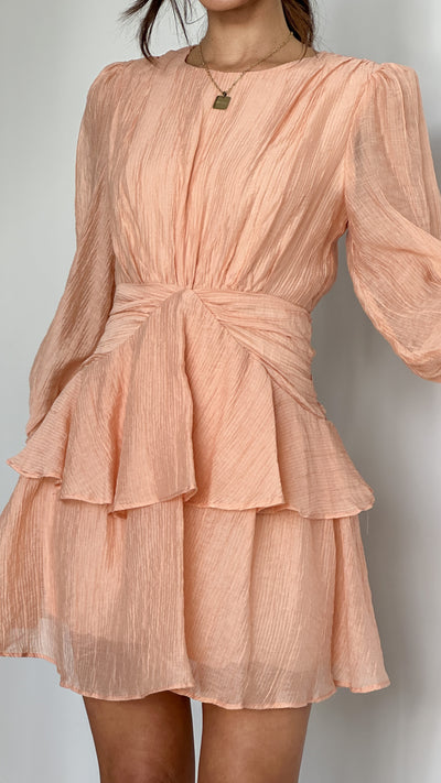 Load image into Gallery viewer, Emita Mini Dress - Peach - Billy J
