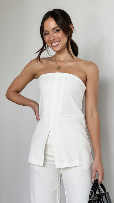 Load image into Gallery viewer, Sorrento Strapless Top - White - Billy J
